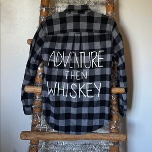 Adventure Then Whiskey Plaid Shirt